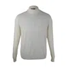 David Wej Men's Neutrals Dennis Wool Mock Turtle Neck Jumper - Off White In White