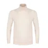 David Wej Men's Neutrals Dixon Light Wool Roll Neck Jumper – Cream In White