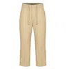 David Wej Men's Neutrals Hugo Linen Drawstring Trouser - Beige