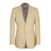 David Wej Men's Neutrals Hugo Linen Single Breasted Blazer - Beige