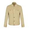 David Wej Men's Neutrals Hugo Linen Trucker Jacket - Beige
