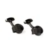 David Wej Men's Neutrals Knotted Cufflinks - Matte In Black