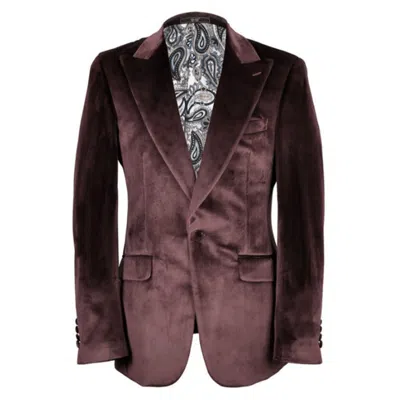 David Wej Men's Neutrals Maison Velvet Blazer – Plum In Purple