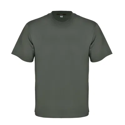 David Wej Men's Neutrals Marco Cotton Crew Neck - Charcoal In Black