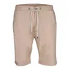 David Wej Men's Neutrals Plain Drawstring Shorts – Stone In Beige