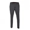 David Wej Men's Neutrals Plain Smart Trousers With Belt Loops – Charcoal In Black