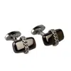 David Wej Men's Neutrals / Silver Chained Capsule Cufflinks - Matte In Silver
