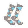 David Wej Men's Patterned Socks - Grey In Gray
