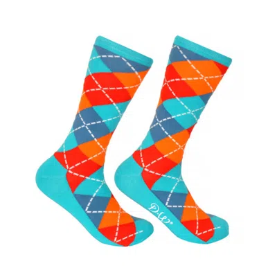 David Wej Men's Patterned Socks - Turquoise Blue