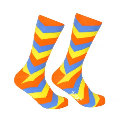 David Wej Men's Patterned Socks - Yellow  Orange