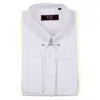 David Wej Men's Pin Collar Double Cuff Fine Twill Shirt - White In White