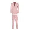 David Wej Men's Pink / Purple Hugo Linen Double Breasted Suit -pink In Pink/purple