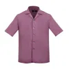 David Wej Men's Pink / Purple Kingston Linen Blend Shirt - Rouge Pink In Pink/purple