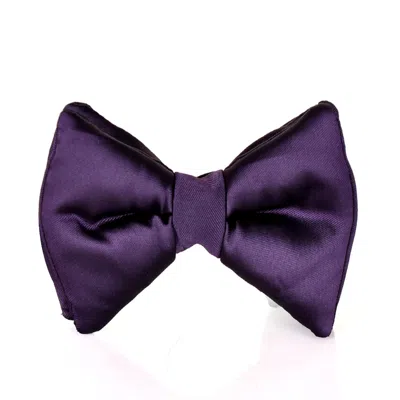 David Wej Men's Pink / Purple Silk Bow Tie - Purple