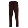 David Wej Men's Plain Dress Trousers With Side Adjusters – Brown In Brown
