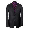 David Wej Men's Plain Single Breasted Peak Lapel Blazer – Black In Black