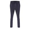 David Wej Men's Plain Smart Drawstring Trousers - Navy Blue In Blue