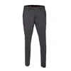 DAVID WEJ MEN'S PLAIN SMART TROUSERS WITH BELT LOOPS – GREY