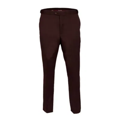 David Wej Men's Plain Smart Trousers With Side Adjusters – Brown