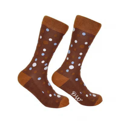 David Wej Men's Polka Dot Socks - Brown