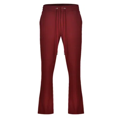 David Wej Men's Red Ashford Loose Fit Side Stripe Trouser – Burgundy