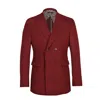 David Wej Men's Red Ashford Relaxed Double-breasted Blazer – Burgundy In Red