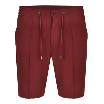 David Wej Men's Red Ashford Relaxed Drawstring Short - Burgundy