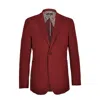 David Wej Men's Red Ashford Relaxed Single Breasted Blazer – Burgundy In Red