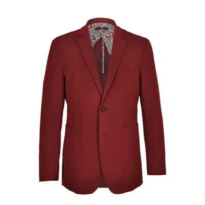 David Wej Men's Red Ashford Relaxed Single Breasted Blazer – Burgundy