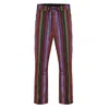David Wej Men's Red Dareski Tribal Print Drawstring Trousers - Wine Multi In Red
