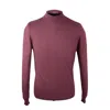 David Wej Men's Red Dennis Wool Mock Turtle Neck Jumper - Burgundy In Red