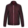David Wej Men's Red Kensington Luxury Velvet Jacquard Aviator Jacket - Wine In Red
