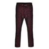 David Wej Men's Red Kensington Luxury Velvet Jacquard Trouser- Wine In Red