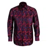 David Wej Men's Red Kensington Paisley Jacquard Shirt – Wine In Red