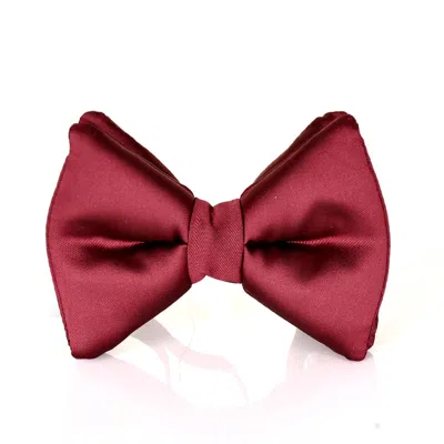 David Wej Men's Red Silk Bow Tie - Wine