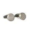 David Wej Men's Round Gem Cufflinks - Silver In Silver
