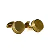 David Wej Men's Round Metal Cufflinks – Gold In Gold