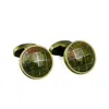 David Wej Men's Round Patterned Cufflinks – Gold In Gold