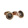 David Wej Men's Round Patterned Cufflinks – Rose Gold In Gold