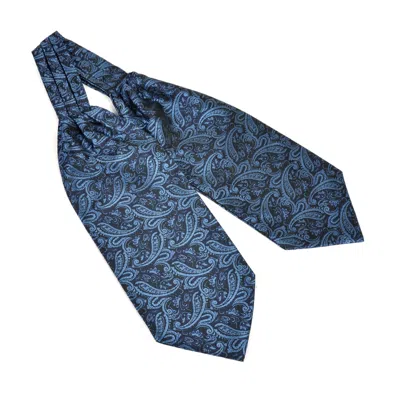 David Wej Men's Self Tie Paisley Cravat – Blue In Gray