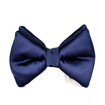 David Wej Men's Silk Bow Tie - Navy Blue In Gray