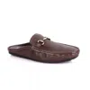David Wej Men's Soft Leather Slip On Loafers With Buckle – Brown In Brown