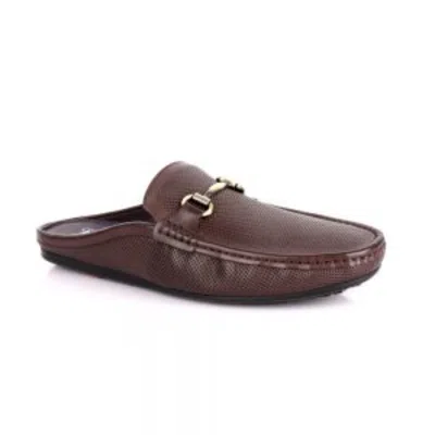 David Wej Men's Soft Leather Slip On Loafers With Buckle – Brown
