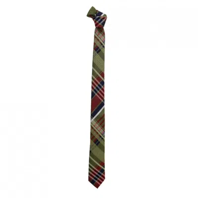 David Wej Men's Textured Check Tie – Red Green In Multi