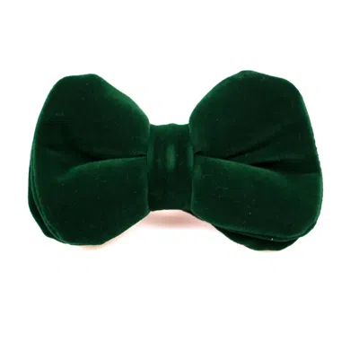David Wej Men's Velvet Pretied Bow Tie – Green In Gray