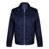David Wej Men's Washington Aviator Jacquard Jacket - Blue In Blue