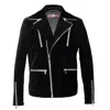David Wej Men's Washington Corduroy Biker Jacket - Black In Black
