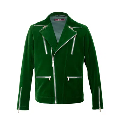 David Wej Men's Washington Corduroy Biker Jacket - Green