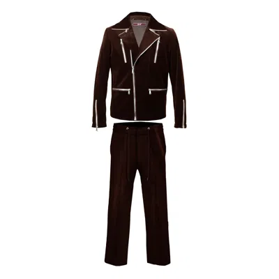 David Wej Men's Washington Corduroy Biker Set - Brown