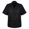 David Wej Men's Washington Cuban Collar Paisley Shirt - Black In Black